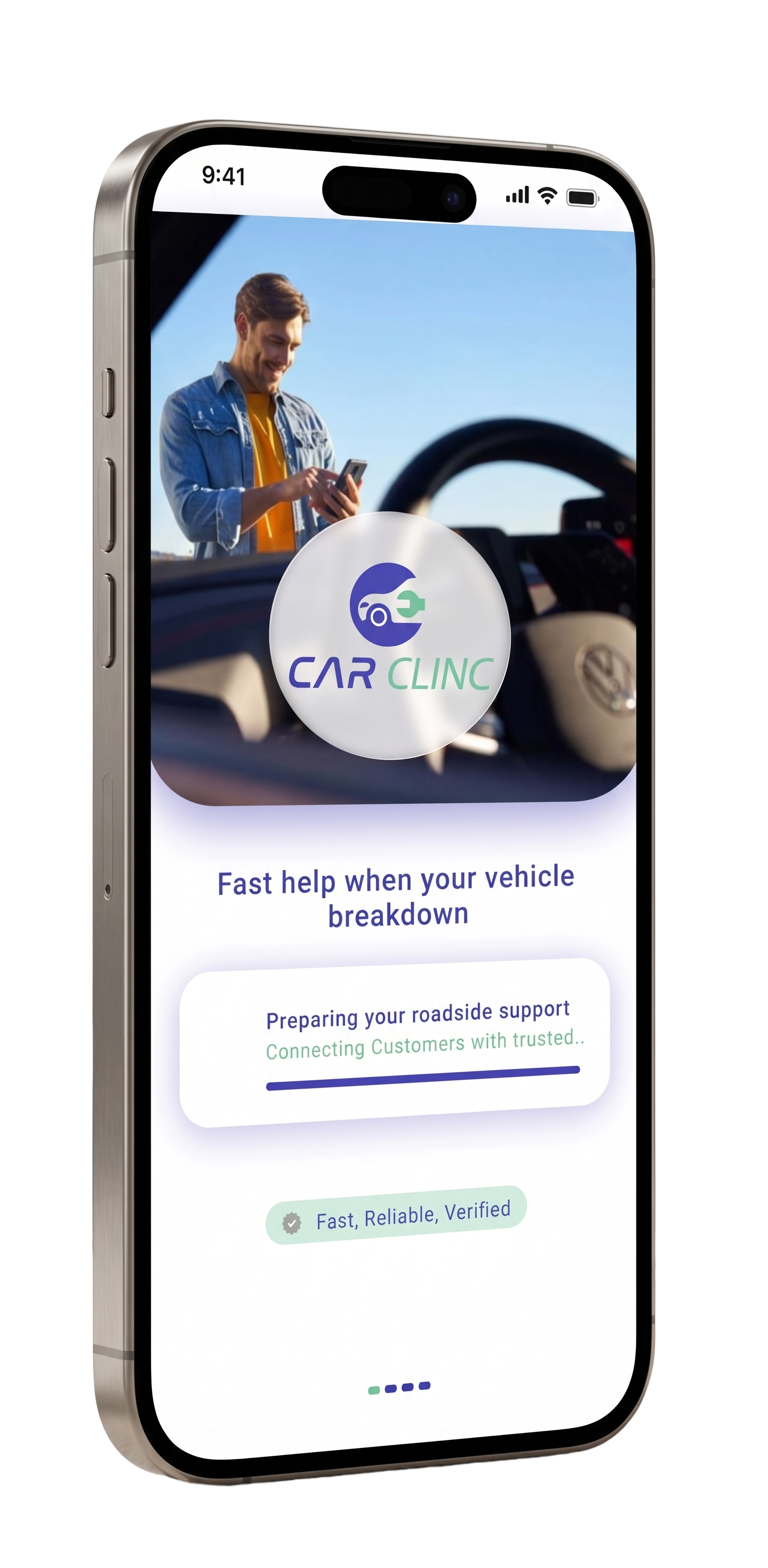 Car Clinc app on a mobile phone